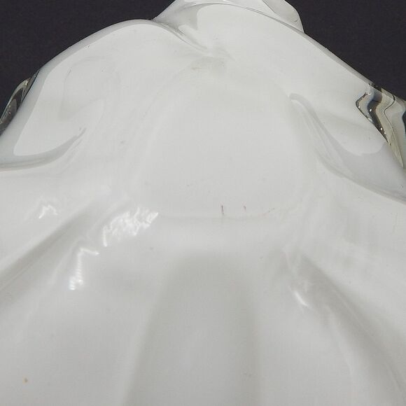 Murano Cased Glass Gold Fleck Flower Tri-Petal Ashtray Cigar Trinket Dish Bubble - Picture 8 of 11